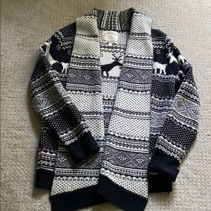 Open cardigan sweater